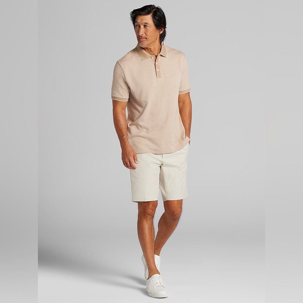 NWT Joseph Abboud Modern Fit Jacquard Polo Tan Men’s Size‎ 3X
